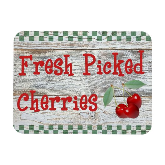 Verse Picked Cherries Country Kitchen Magnet Magneet (Horizontaal)