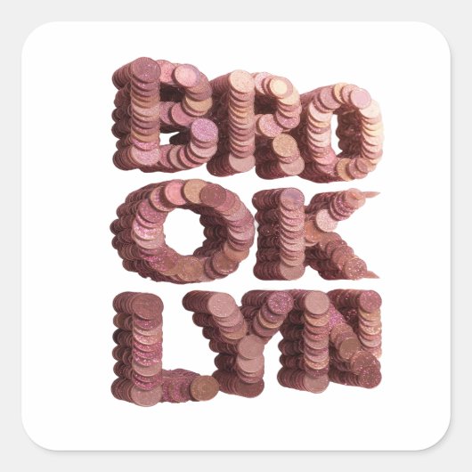 Verse Pink BROOKLYN Sticker Ontwerp (Voorkant)