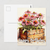 Verse Plant Kunst van Aster Bloem Briefkaart (Voorkant / Achterkant)