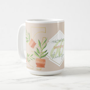 Verse Planten in keramische potten Waterverf Koffiemok