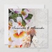 Verse Plumeria Orchid Lei Beach bruiloft uitnodigi Kaart (Achterkant)