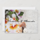Verse Plumeria Orchid Lei Beach bruiloft uitnodigi Kaart (Achterkant)
