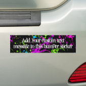 Verse retro Neon Paint Splatter op zwart Bumpersticker (Op auto)