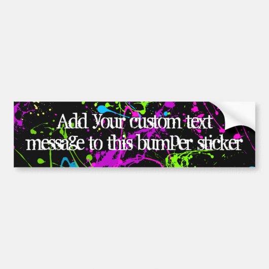 Verse retro Neon Paint Splatter op zwart Bumpersticker (Voorkant)