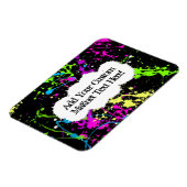 Verse retro Neon Paint Splatter op zwart Magneet (Linkerzijde)