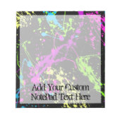 Verse retro Neon Paint Splatter op zwart Notitieblok (Voorkant)