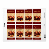 Verse rode appels in een mandje appelcider etiket (Full Sheet)