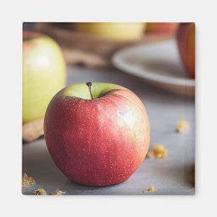 Verse rode appels op tafel, pasteitkruiden magneet