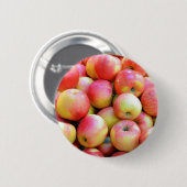 Verse rode en gele appelen ronde button 5,7 cm (Voorkant /achterkant)