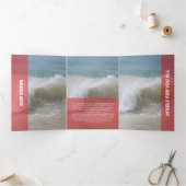 Verse rode & roze moderne transparantie drieluik kaart (Binnen)