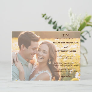 Verse romantische portret roestige foto bruiloft kaart