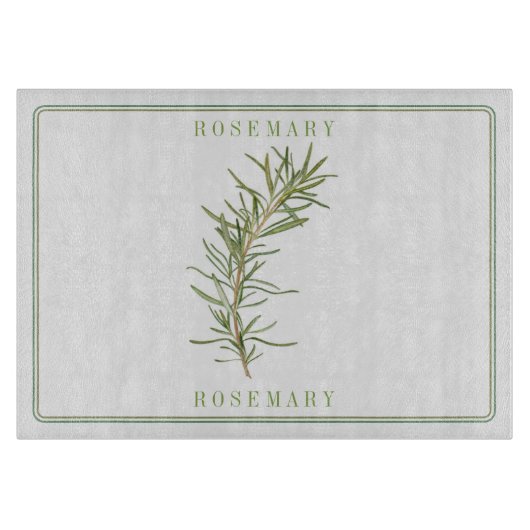VERSE ROSEMARY 11x8 glazen snijplank (Voorkant)