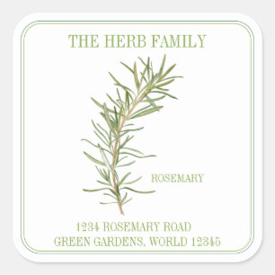 VERSE ROSEMARY Grote Vierkante Adresenvelop Afdich Sticker