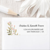 Verse Roze wilde bloemen bruiloft gepersonaliseerd Etiket (Insitu)