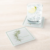 VERSE ROZEMARIJN Glas Drank Coaster (+tekst) Glazen Onderzetter (Schuin)