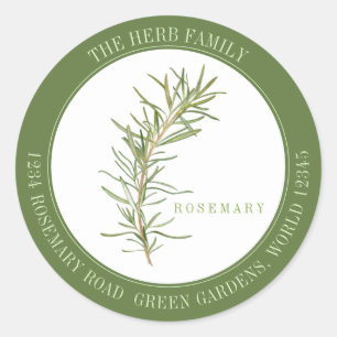 VERSE ROZEMARIJN Grote ronde envelop afdichtingen  Ronde Sticker