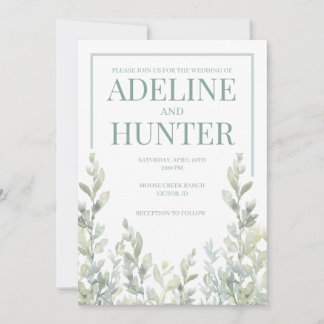 Verse Salie Aquarel Illustratie Uitnodiging