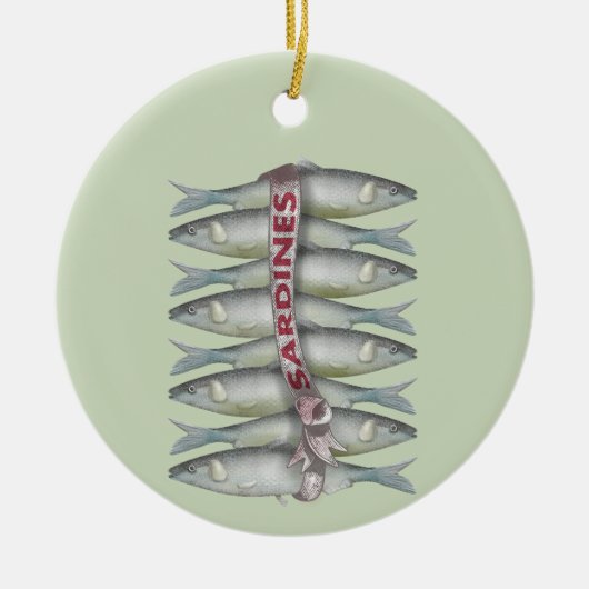 Verse sardines keramisch ornament (Voorkant)