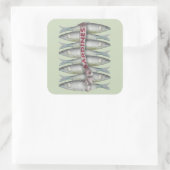 Verse sardines vierkante sticker (Tas)