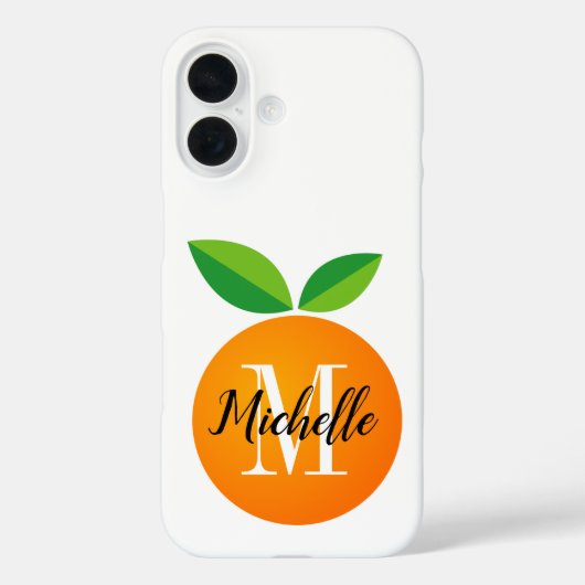 Verse sinaasappel vrucht custom monogram iPhone 16 Case-Mate iPhone Case (Achterkant)