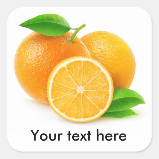 Verse sinaasappels vierkante sticker (Voorkant)