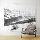 verse sneeuwstof // zwart en wit wandkleed (In Situ (horizontaal))