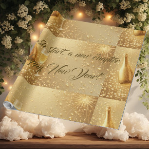 Verse Start Nieuwe Hoofdstuk Middernacht Gouden Ch Cadeaupapier