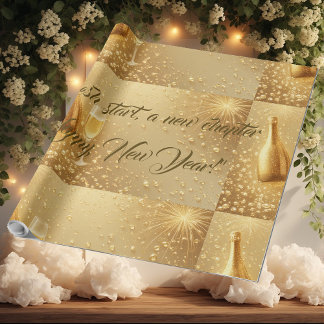 Verse Start Nieuwe Hoofdstuk Middernacht Gouden Ch Cadeaupapier