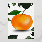 Verse tangerine palmbladeren folie uitnodiging (Achterkant)