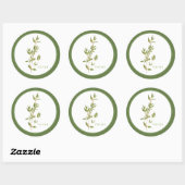 VERSE TIJM Grote ronde Stickers (+tekst) Groen (Vel)