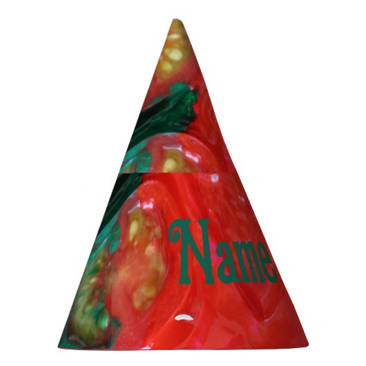 Verse tomaten in rood en groen feesthoedjes (Rechts)