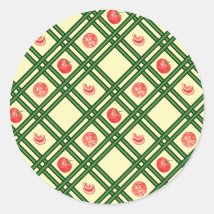 Verse Tomaten Tuinman Patroon Ronde Sticker
