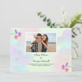 Verse trouwkaarten met roze en blauwe tinten kaart (Staand voorkant)