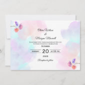 Verse trouwkaarten met roze en blauwe tinten kaart (Achterkant)