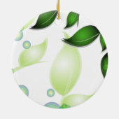 Verse Tuin Bladeren op Wit Keramisch Ornament (Achterkant)