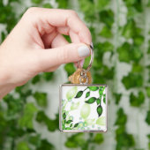 Verse Tuin Bladeren op Wit Sleutelhanger (Hand)