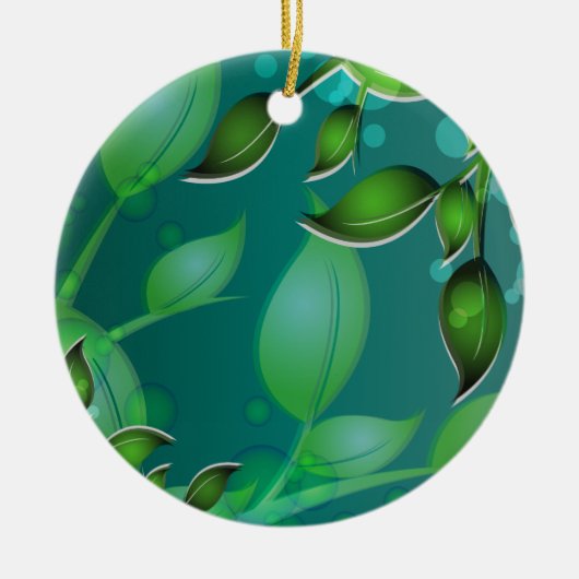 verse tuinbladeren keramisch ornament (Voorkant)