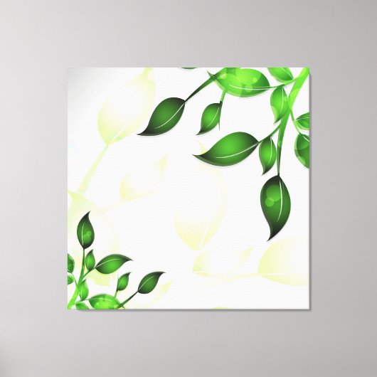 Verse tuinbladeren op wit gewikkeld canvas (Voorkant)
