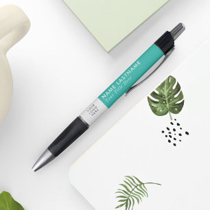 Verse Turkoois Moderne Eenvoudige Aangepaste Logo Pen