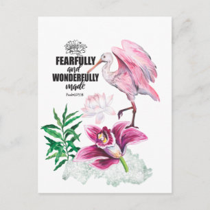 Verse van de bijbel met illustraties van de waterv briefkaart