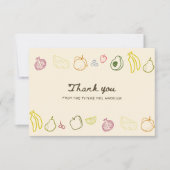 Verse van de markt handgetekende bruidsdouche bedankkaart (Voorkant)