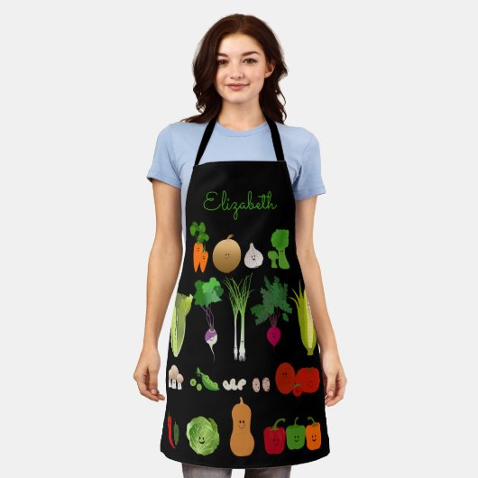 Verse Veggies Personalized Apron Schort (Gedragen)