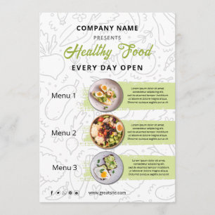 Verse voedsel, gezond voedsel catering restaurant menu