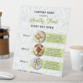 Verse voedsel, gezond voedsel catering restaurant  reclamebord met voetstuk (Insitu)