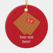 Verse wafels - feestrood of kleur keramisch ornament (Voorkant)