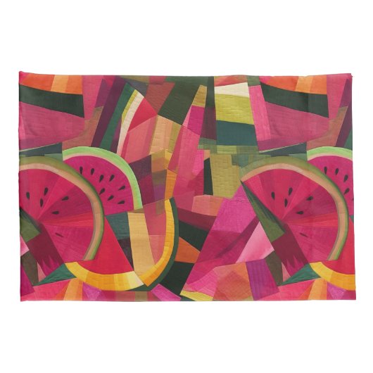 Verse Watermeloen Patch Abstracte Design Shams Kussensloop (Achterkant-Rechts)