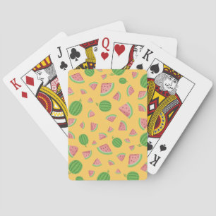 Verse watermeloenschijfjes pokerkaarten