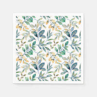 Verse Waterverf Groen en Geel Blad Patroon