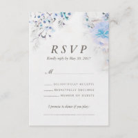 Verse Waterverf Light Blue Floral Boho RSVP-kaart