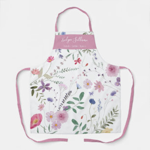 Verse weidebloemen wit roze schort